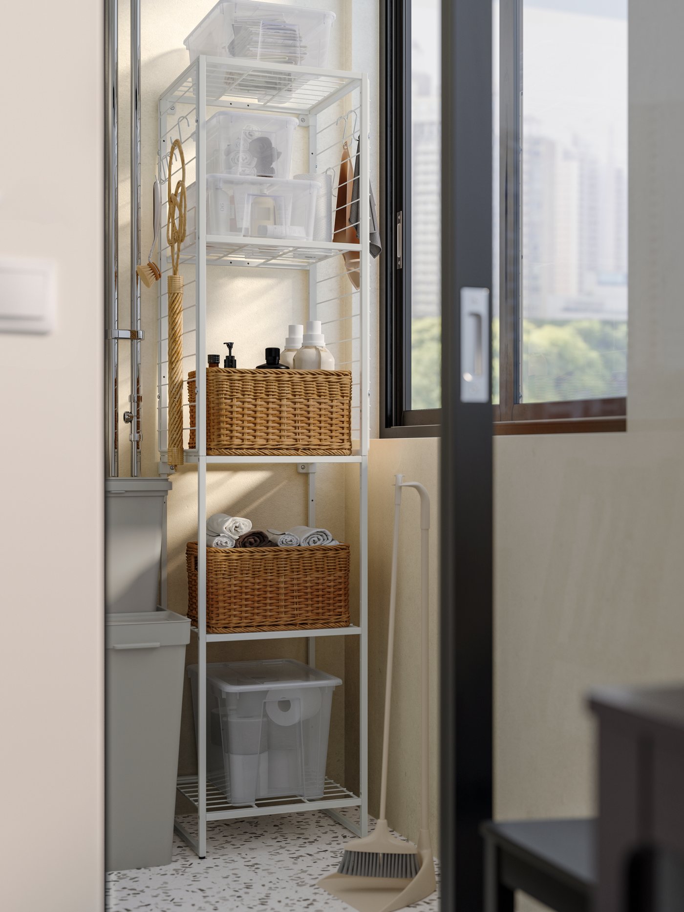 A plastic rattan BEKNA basket