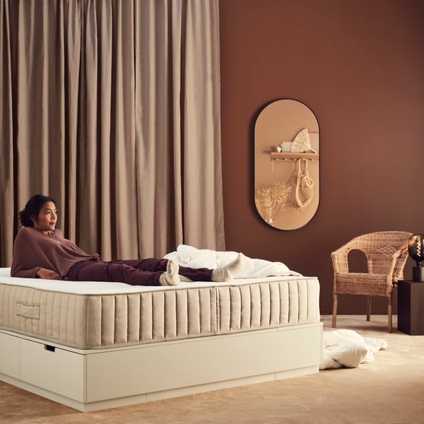 A firm/natural VATNESTRÖM pocket sprung mattress