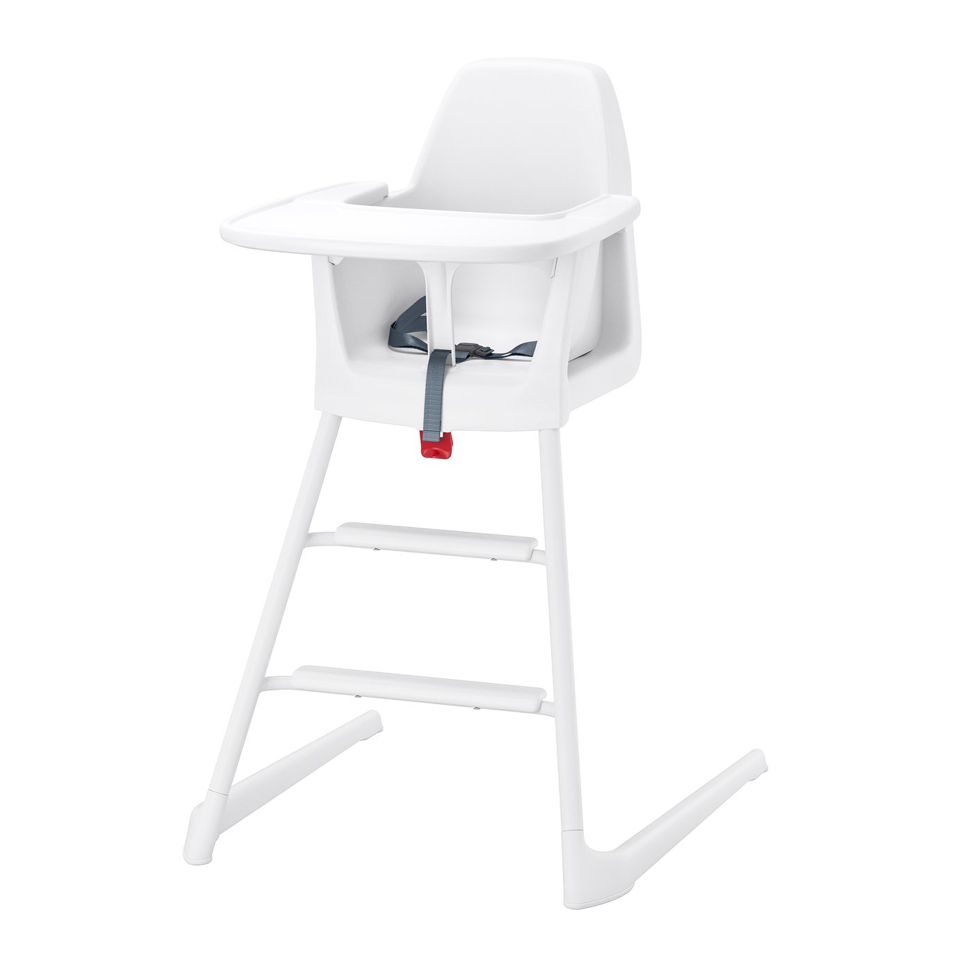 IKEA LANGUR junior-/barnstol med bricka, vit