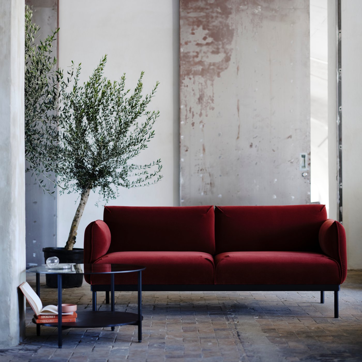 A Djuparp red-brown ÄPPLARYD 2-seat sofa