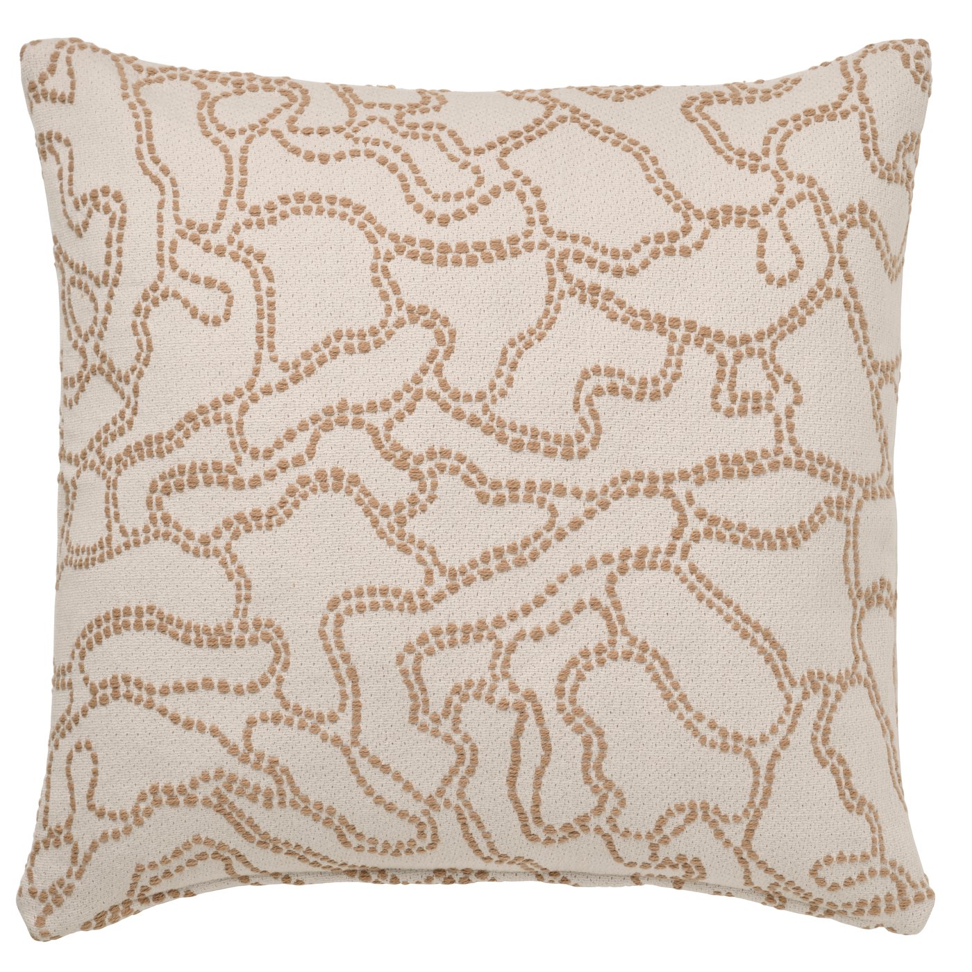 IKEA GULDFLY kuddfodral, off-white/gulbeige, 50x50 cm