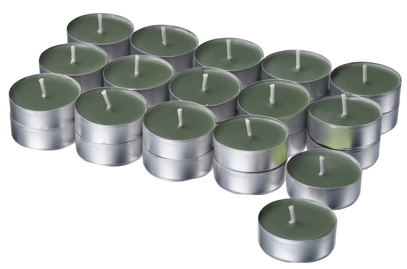 IKEA LOTSFÅGEL doftande värmeljus, fikonblad grön, 3.5 tim.