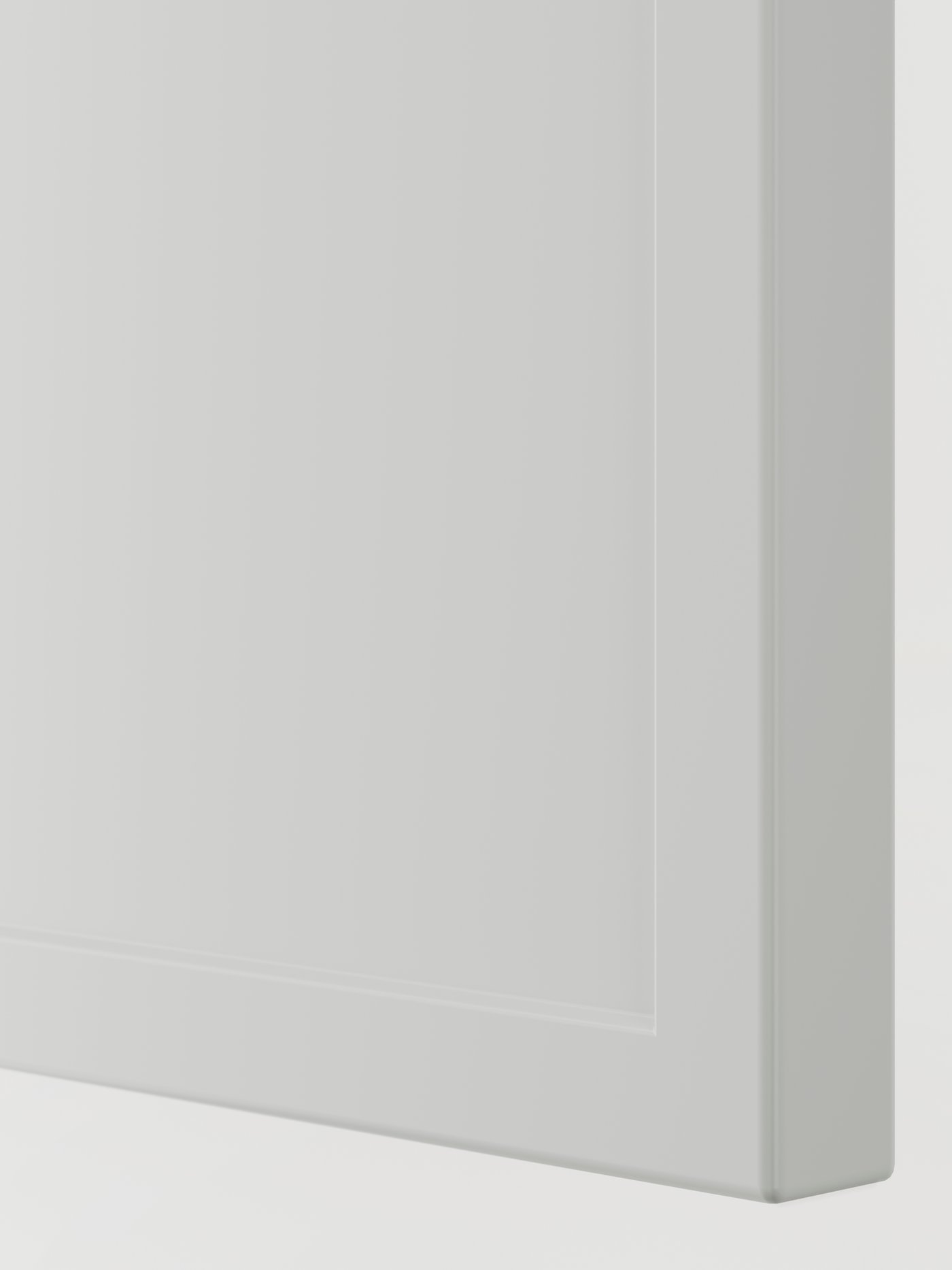 Une façade de cuisine ASPUDDEN gris clair.