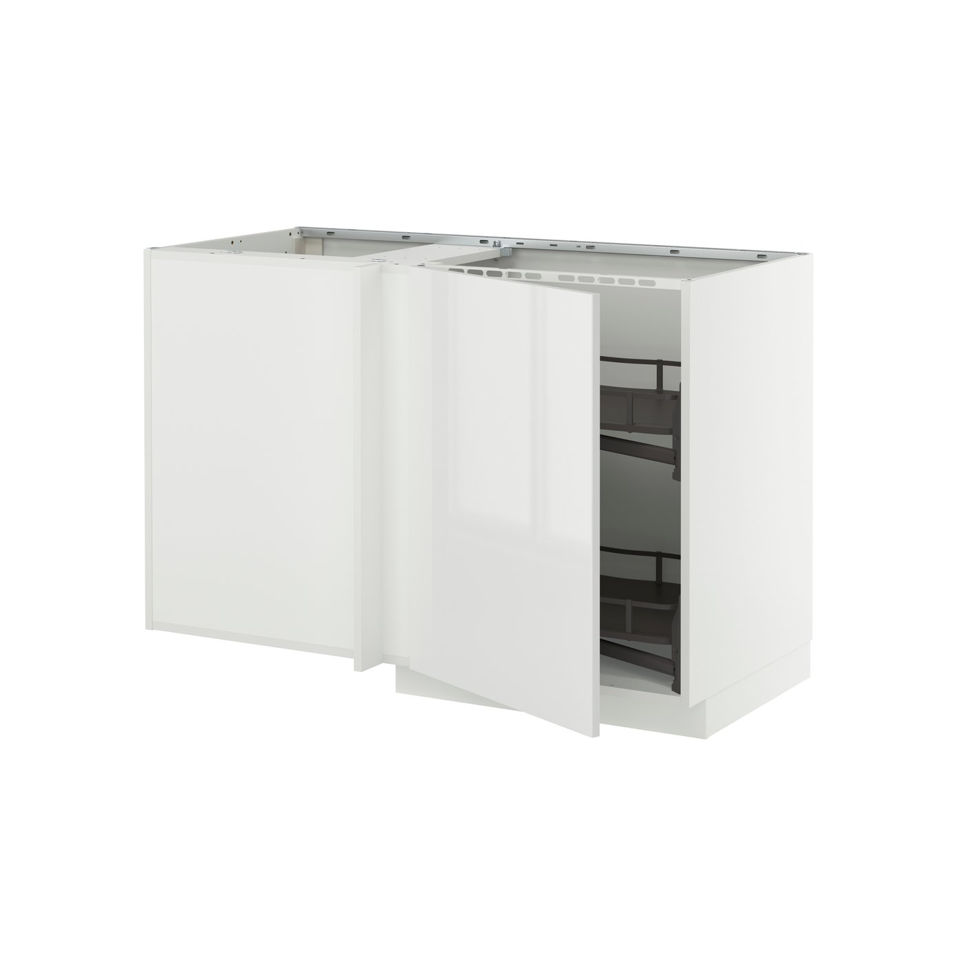 IKEA METOD bänkhörnskåp m utdragbar inredning, vit/ringhult vit, 128x68 cm