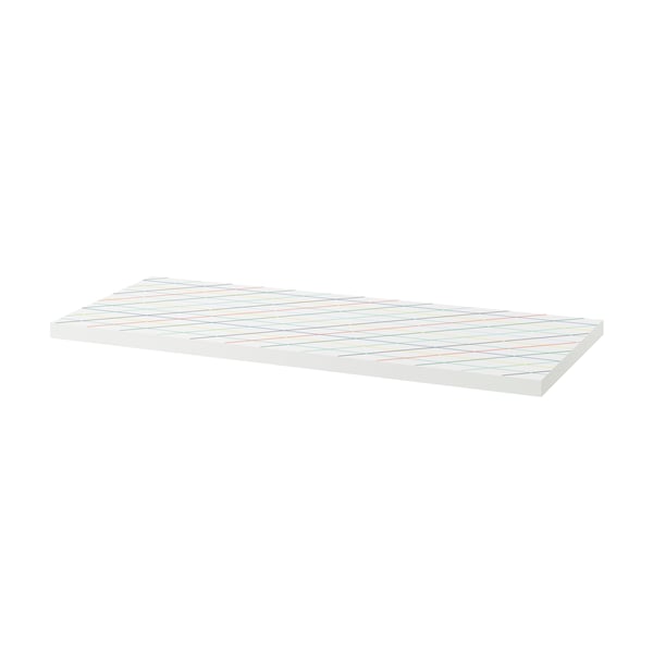 A grid/multicolour LAGKAPTEN table top in the NA