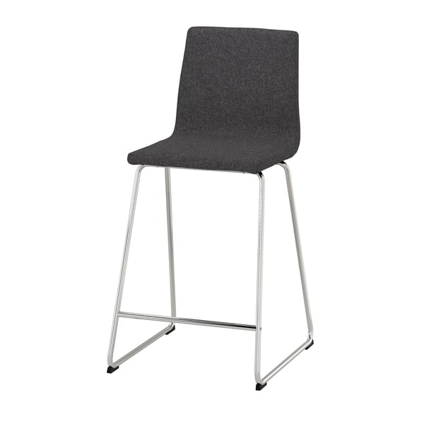 A chrome-plated/Gunnared dark grey LILLÅNÄS bar stool