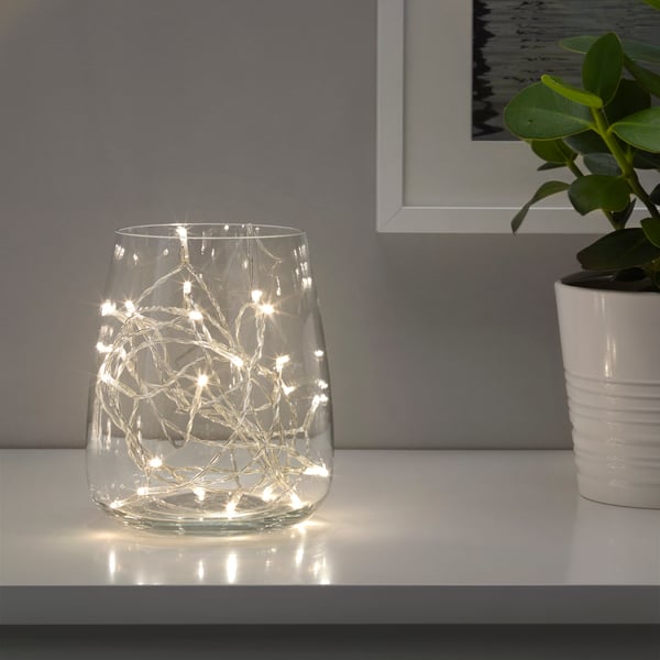 An indoor silver-colour LEDFYR LED lighting chain with 24 lights