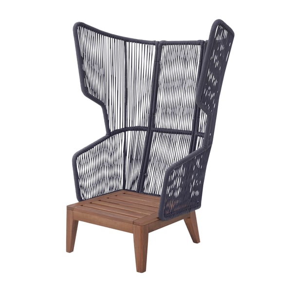 A grey VINGSÖN wing chair, in/outdoor