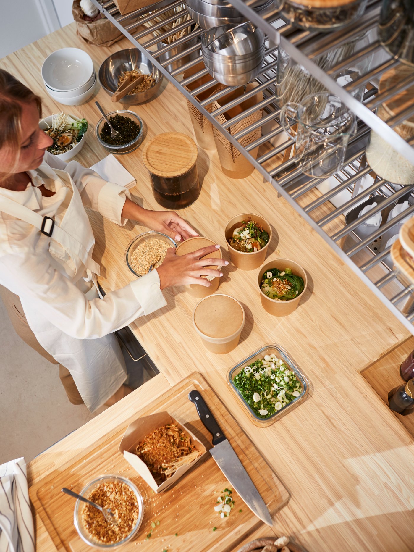 منضدة جزار APTITLIG مصنوعة من الخيزران