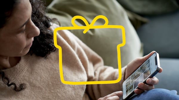 A person is looking at a smartphone