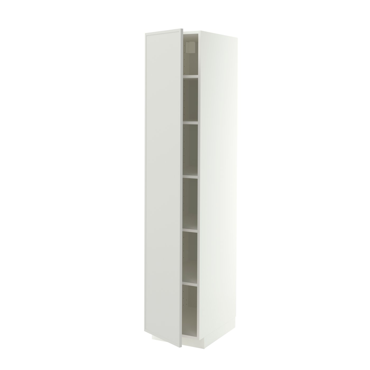 IKEA METOD högskåp med hyllplan, vit/aspudden ljusgrå, 40x60x200 cm