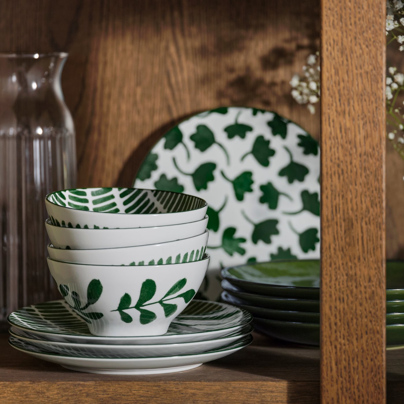 Bowls on top of plates