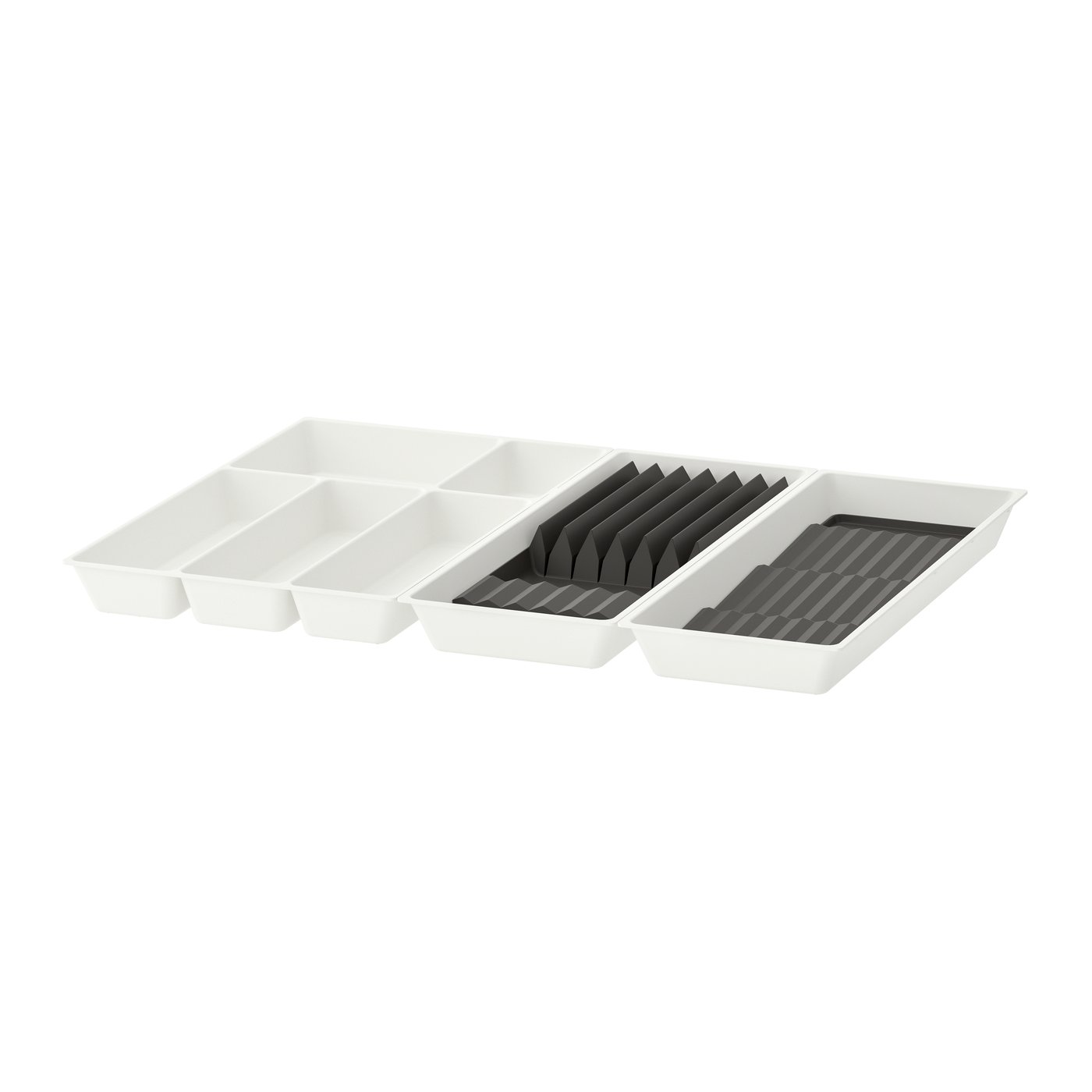 IKEA UPPDATERA besticklåda/2 lådor med kryddfack, vit/antracit, 72x50 cm