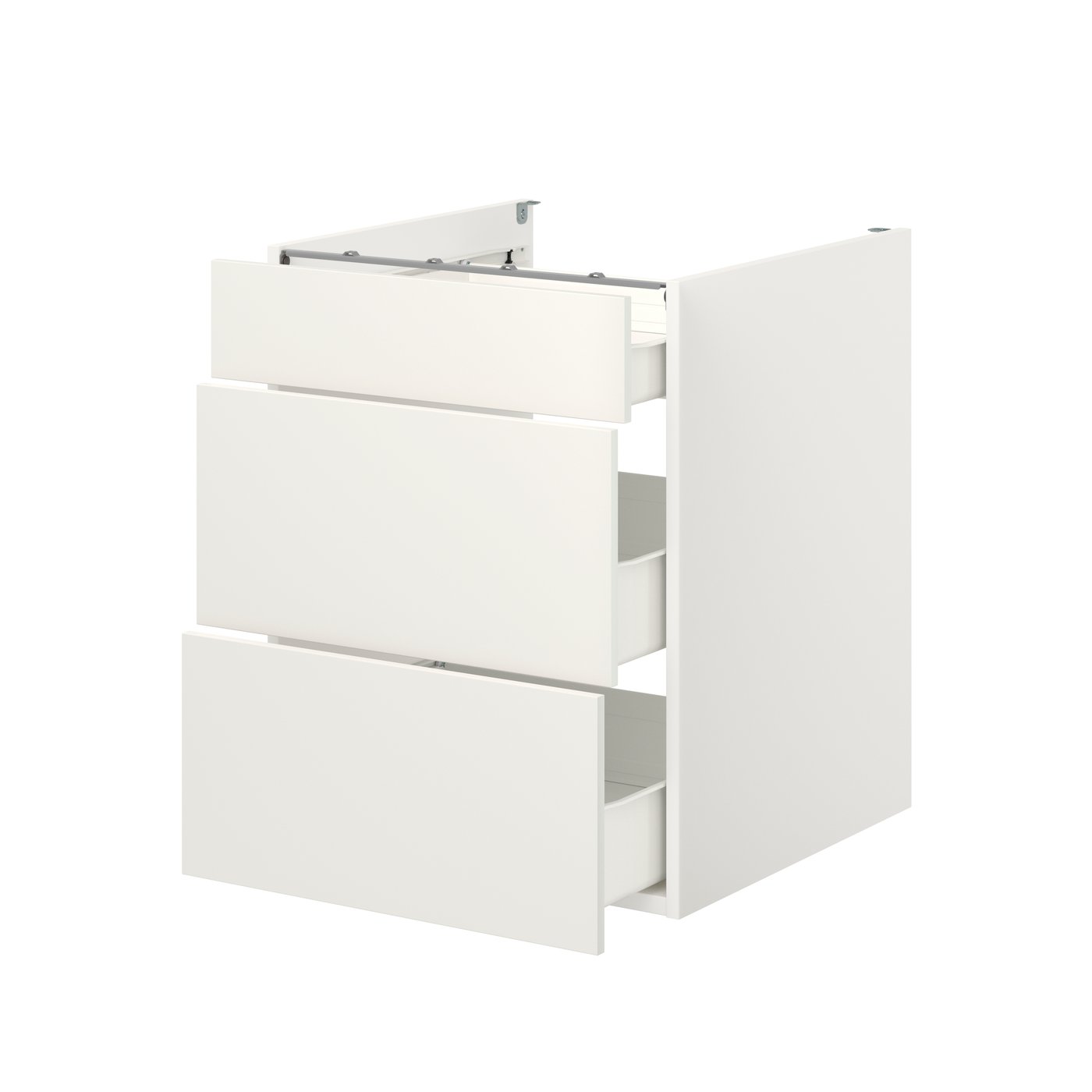 IKEA ENHET bänkskåp m 3 lådor, vit, 60x62x75 cm