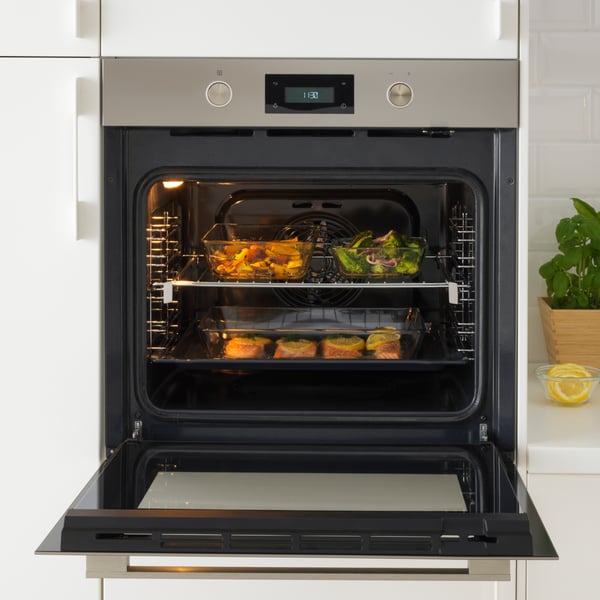 An IKEA 500 stainless steel ANRÄTTA forced air oven