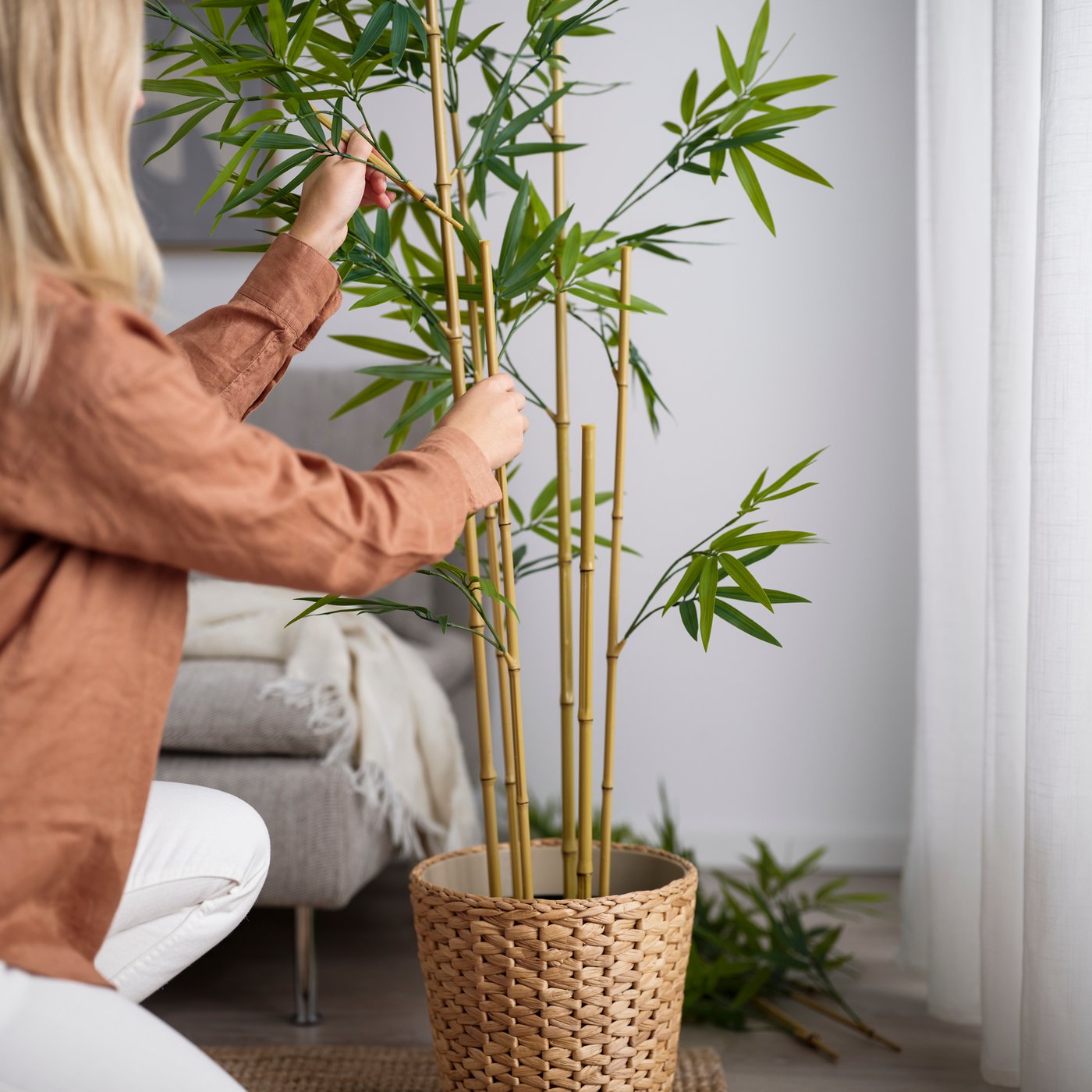 FEJKA artificial potted plant 21 cm in/outdoor/bamboo