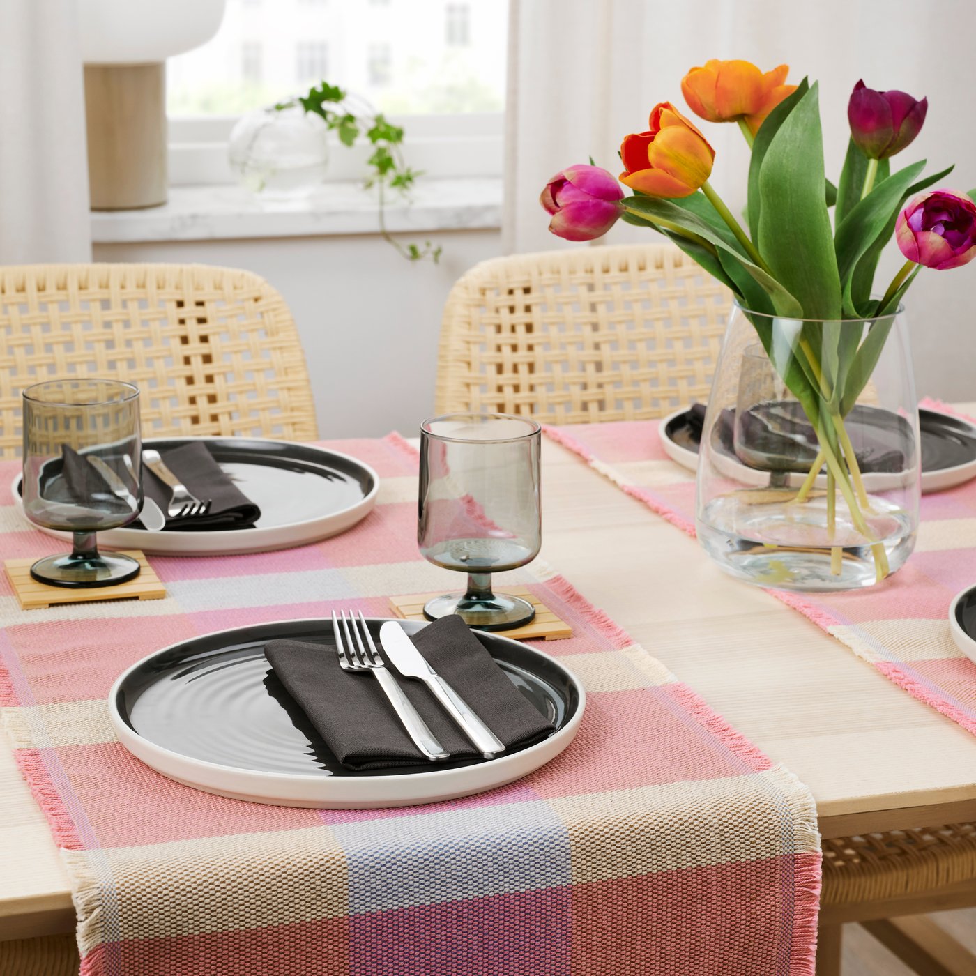 A patterned/multicolour STRANDFLOKA table-runner