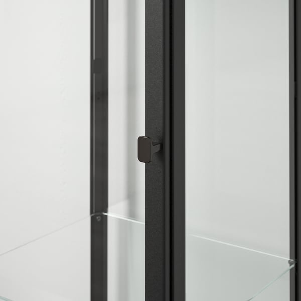 A black BLÅLIDEN glass-door cabinet