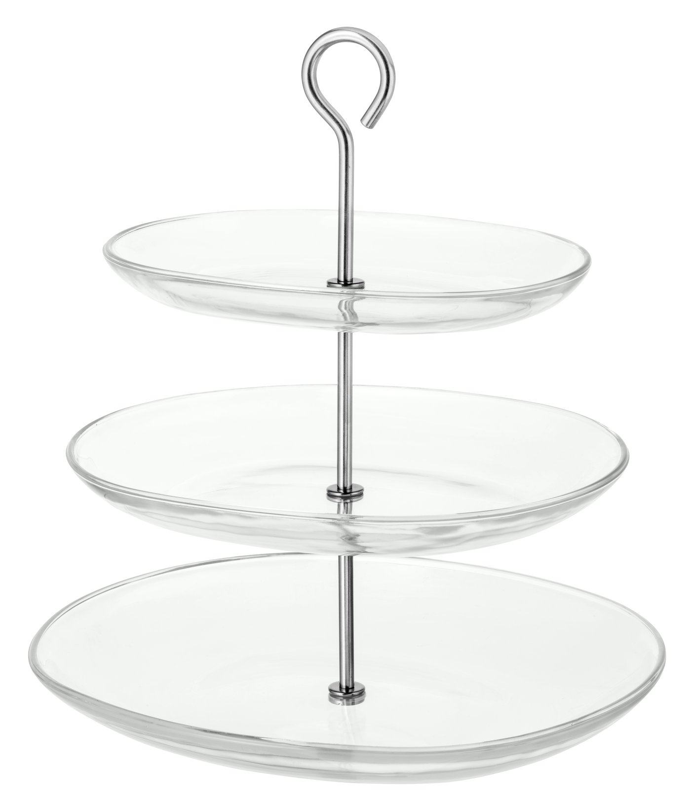 IKEA KVITTERA uppläggningsfat, 3 våningar, klarglas/rostfritt stål