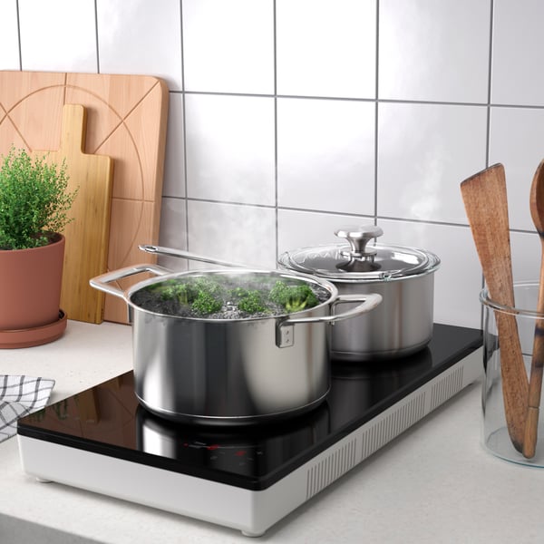 A 2 zones white TILLREDA portable induction hob