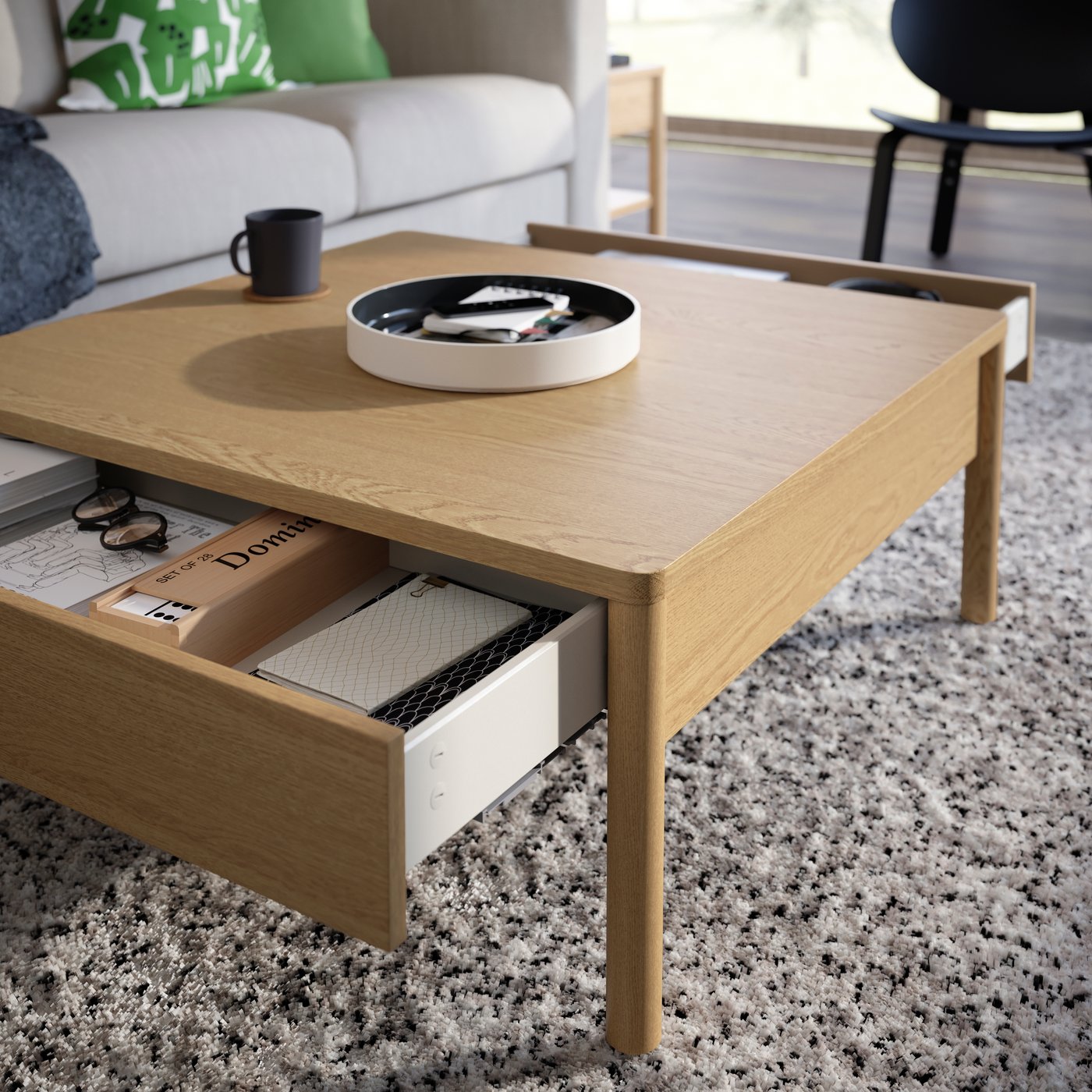 An oak veneer TONSTAD coffee table