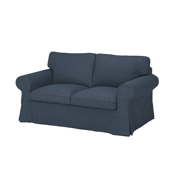 A Kilanda dark blue EKTORP 2-seat sofa in the NA