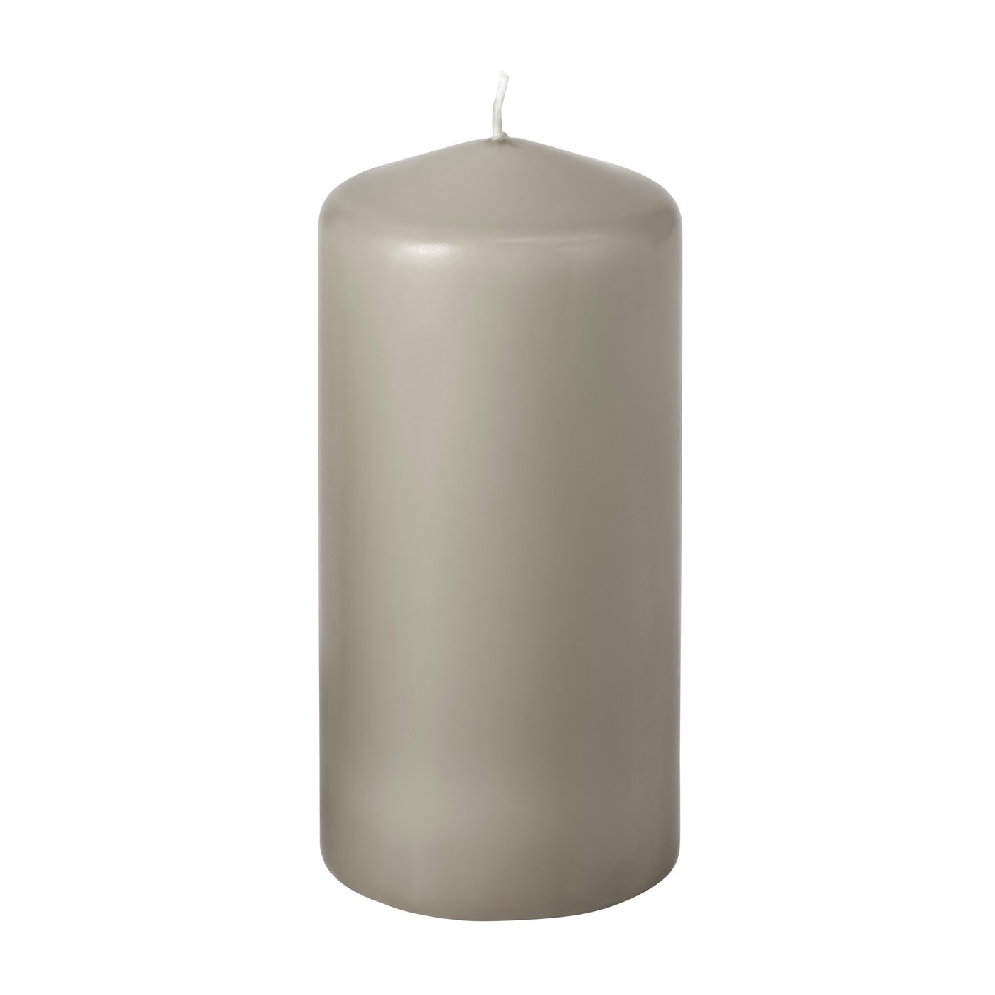 IKEA DAGLIGEN blockljus utan doft, gråbeige, 14 cm 40 tim.