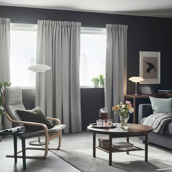 A room darkening/light grey MAJGULL fabric