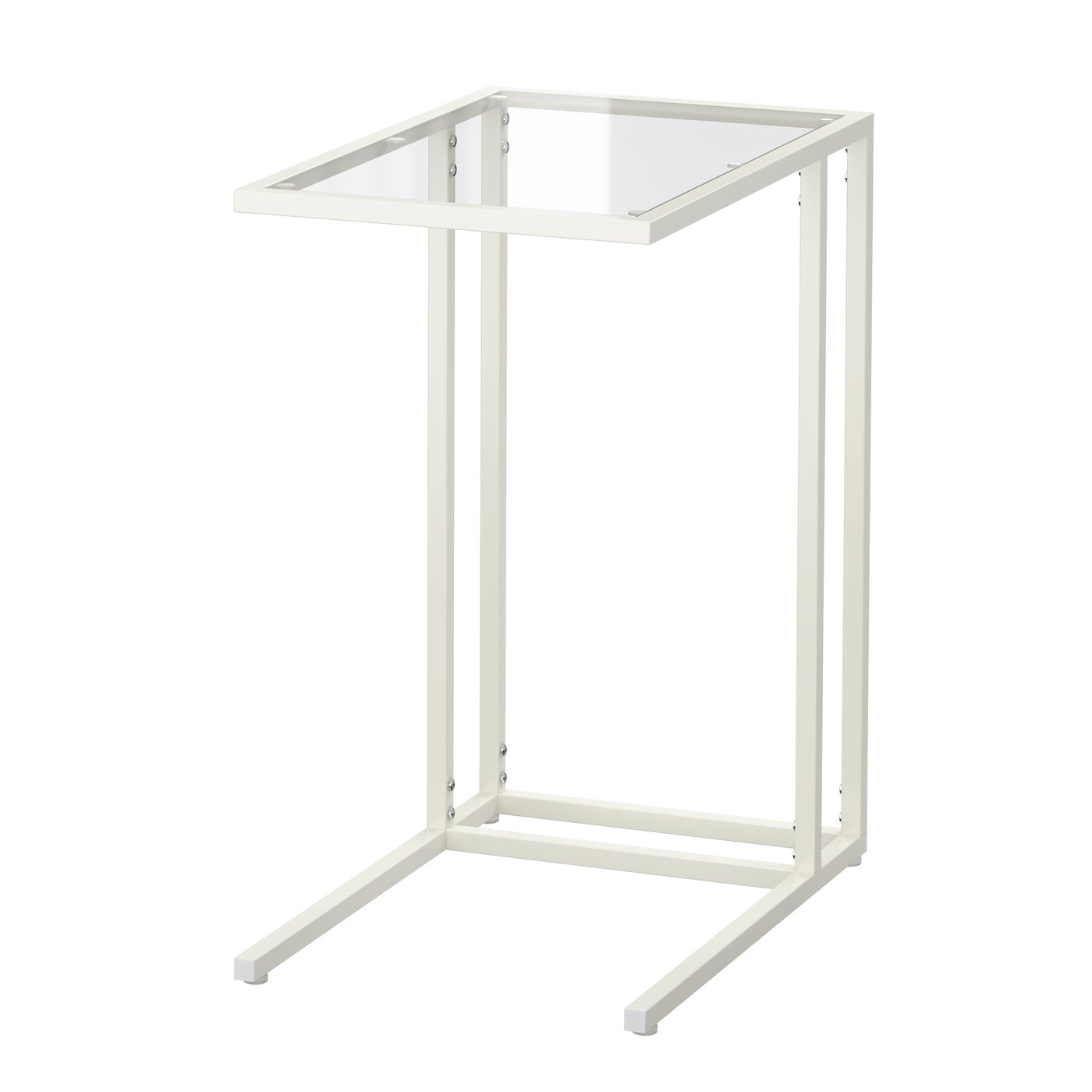 IKEA VITTSJÖ laptopställ, vit/glas, 35x65 cm
