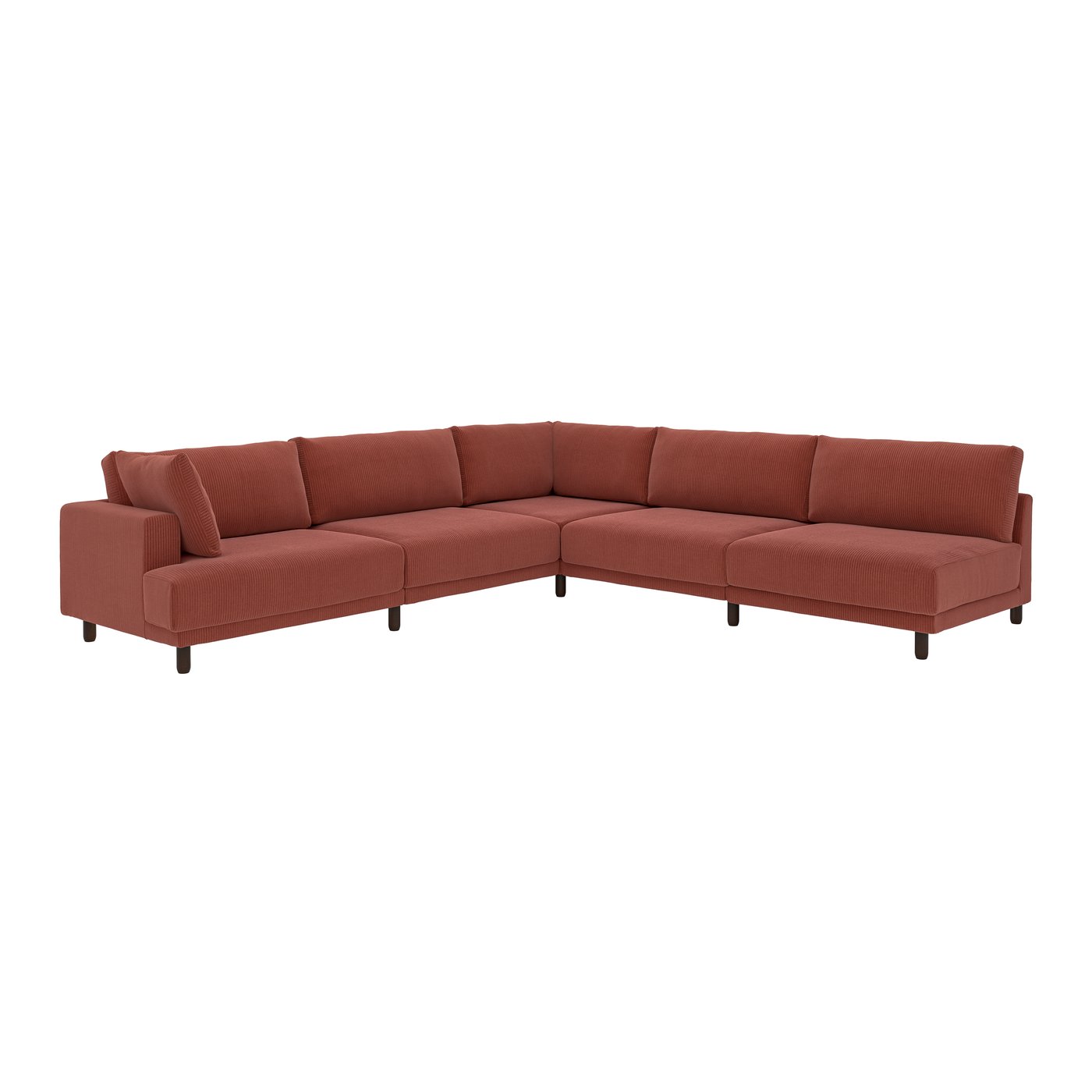 IKEA UPPÅKRA modulhörnsoffa, 6-sits, med öppet slut, höger/samsala brunröd