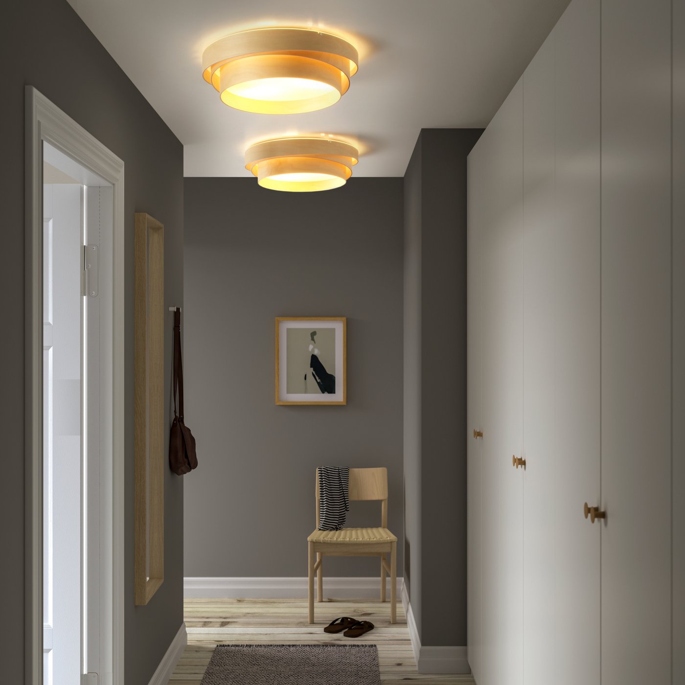 A birch NÖSUND ceiling lamp