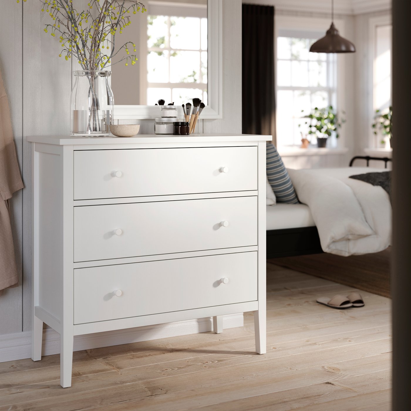 A white GULLABERG chest of 3 drawers