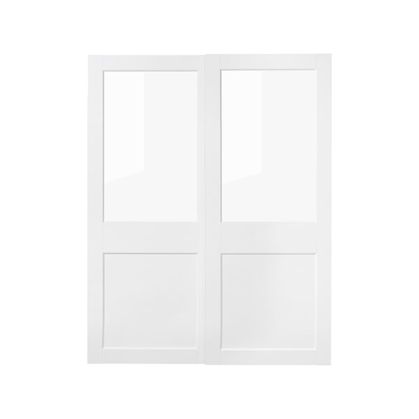 GRIMO Schuifdeur, set van 2, glas/wit, 150x201 cm