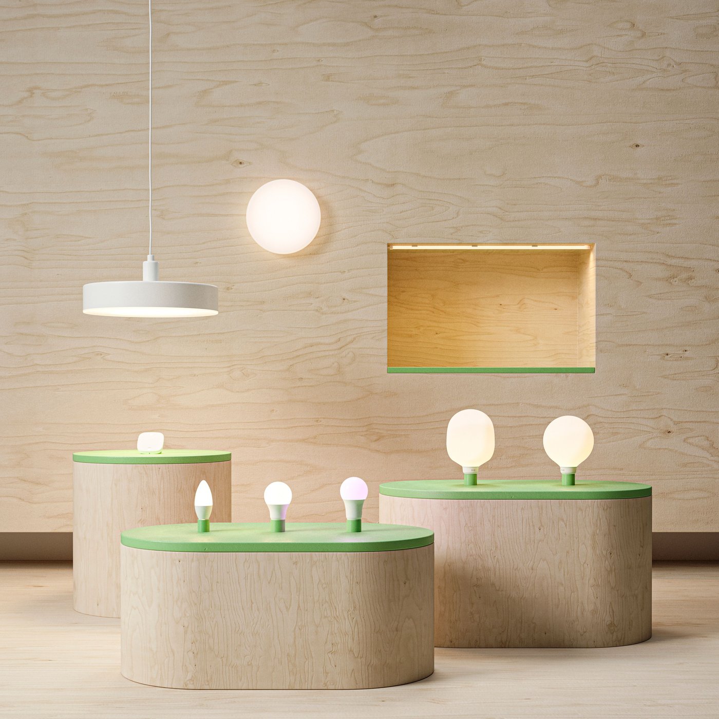 En vit NYMÅNE LED pendellampa