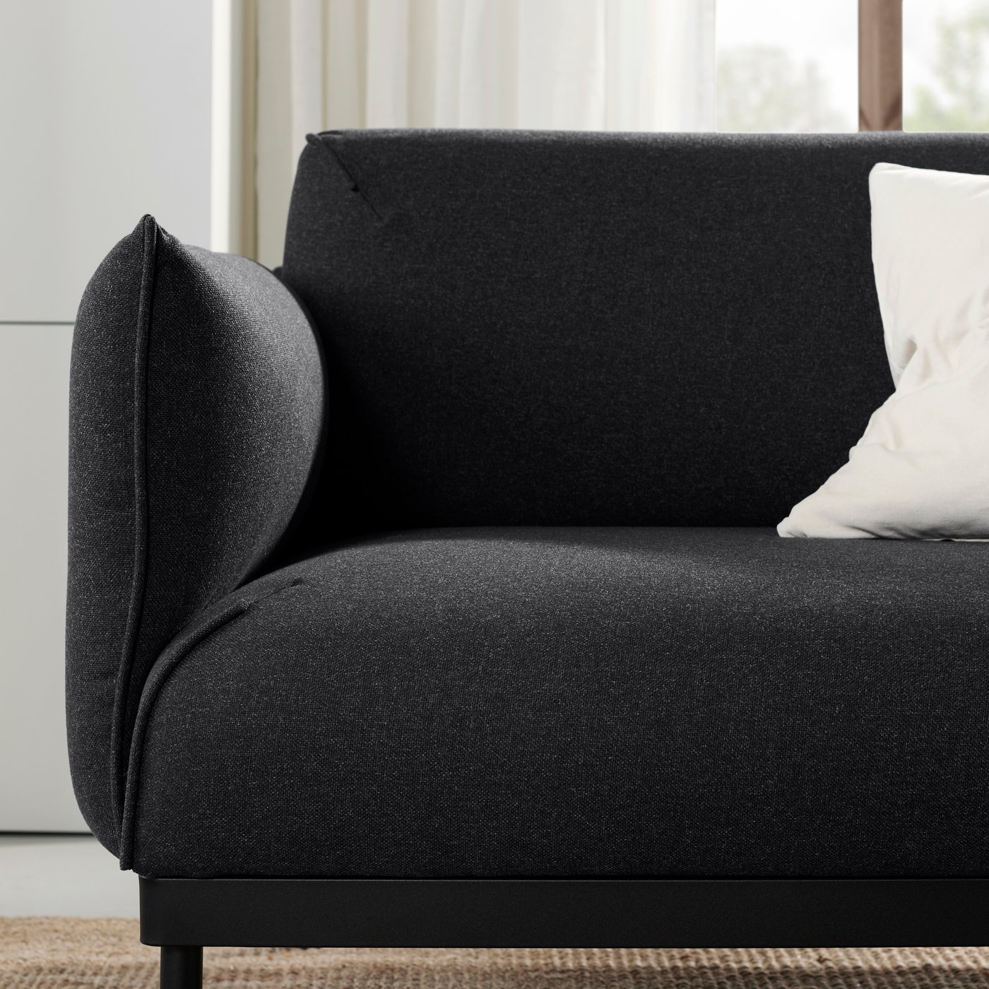 A Gunnared black/grey ÄPPLARYD 2-seat sofa