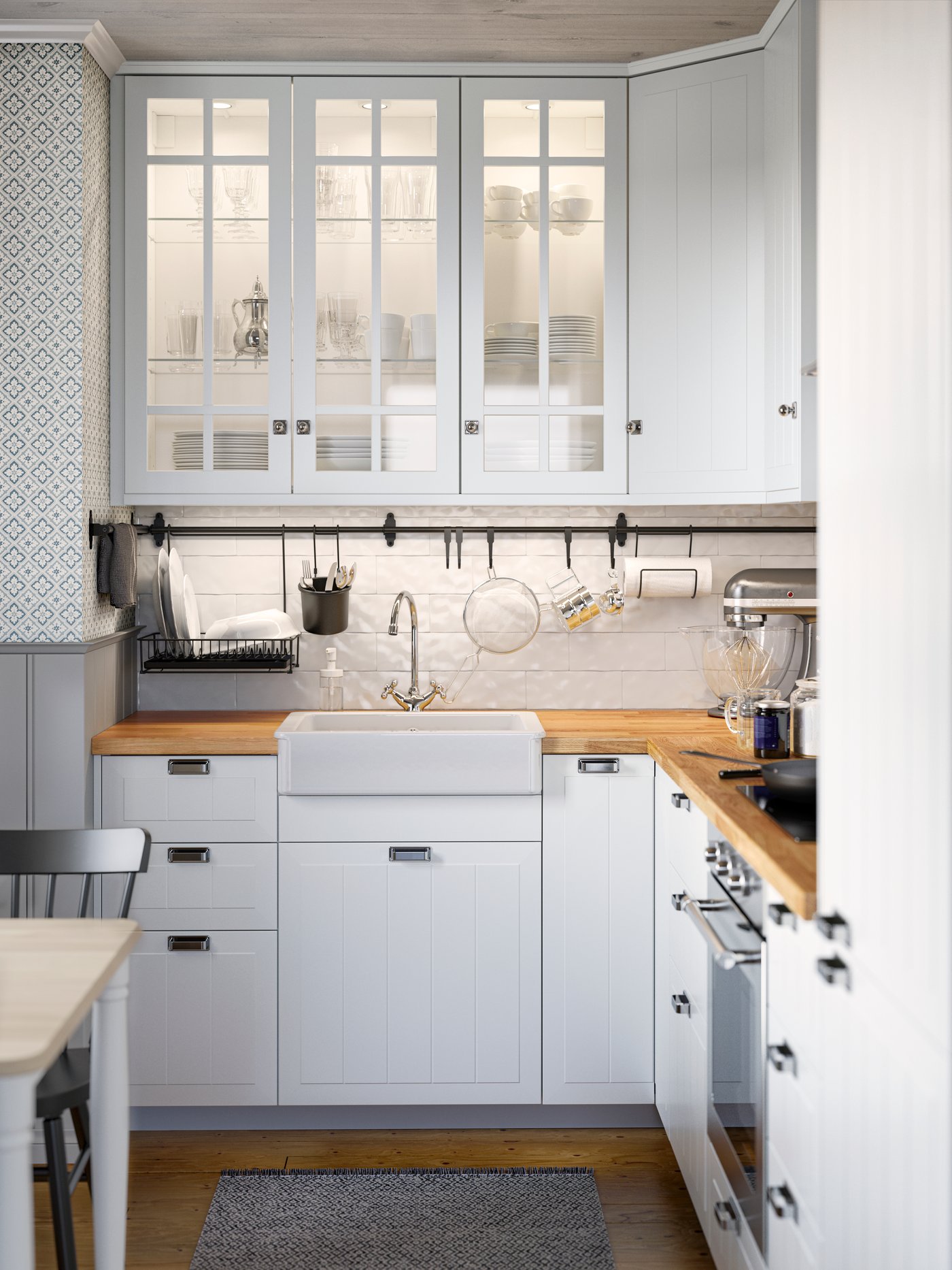 An IKEA 300 stainless steel MATTRADITION forced air oven in the kitchen