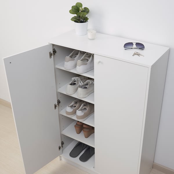 A white KLEPPSTAD shoe cabinet/storage