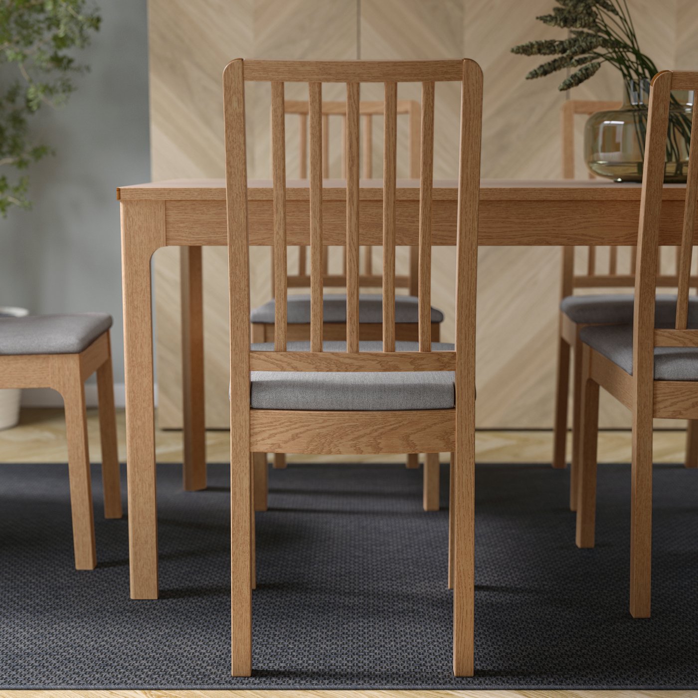 An oak effect/Orrsta light grey EKEDALEN chair