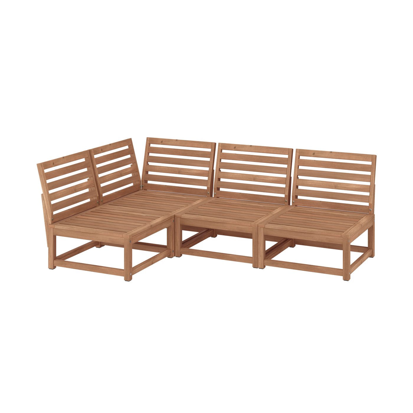 IKEA NÄMMARÖ hörnsoffa, 3-sits, utomhus/ljusbrunlaserad, 200 cm