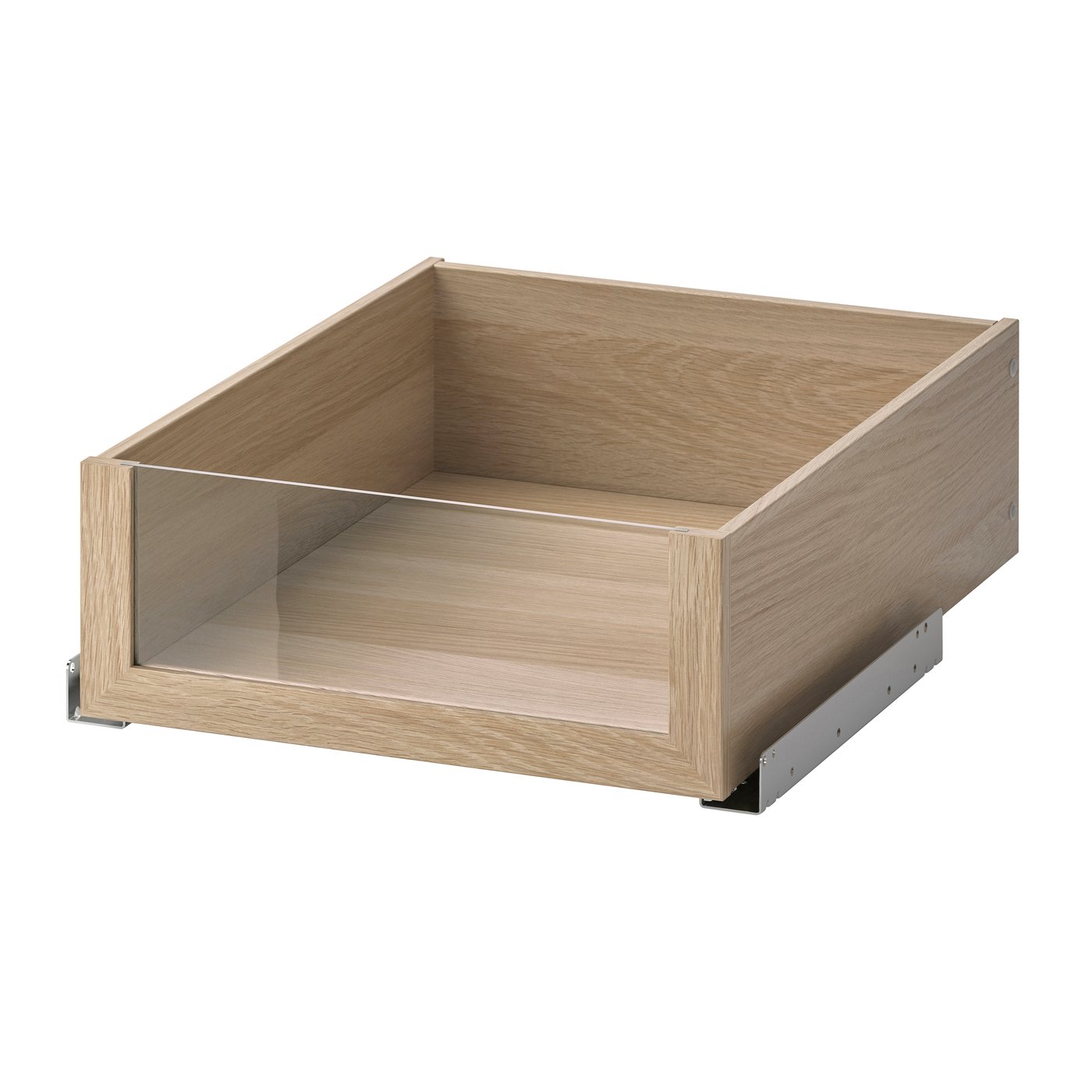 IKEA KOMPLEMENT låda med glasfront, vitlaserad ekeffekt, 50x58 cm