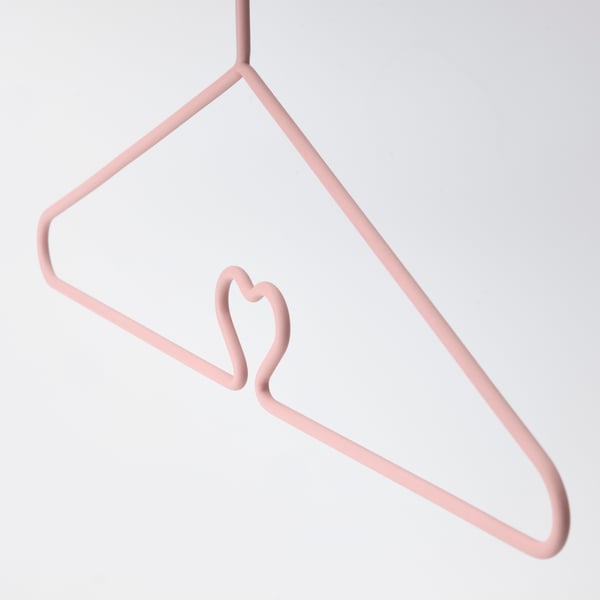 A pink white/grey BARNDRÖM children's coat-hanger