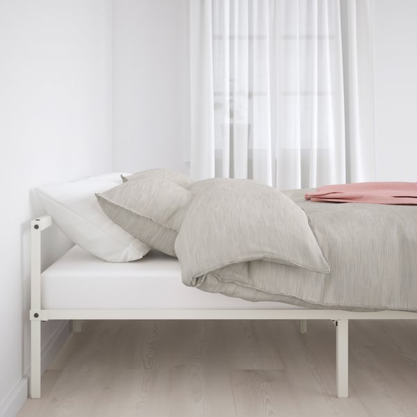 A white GRIMSBU bed frame