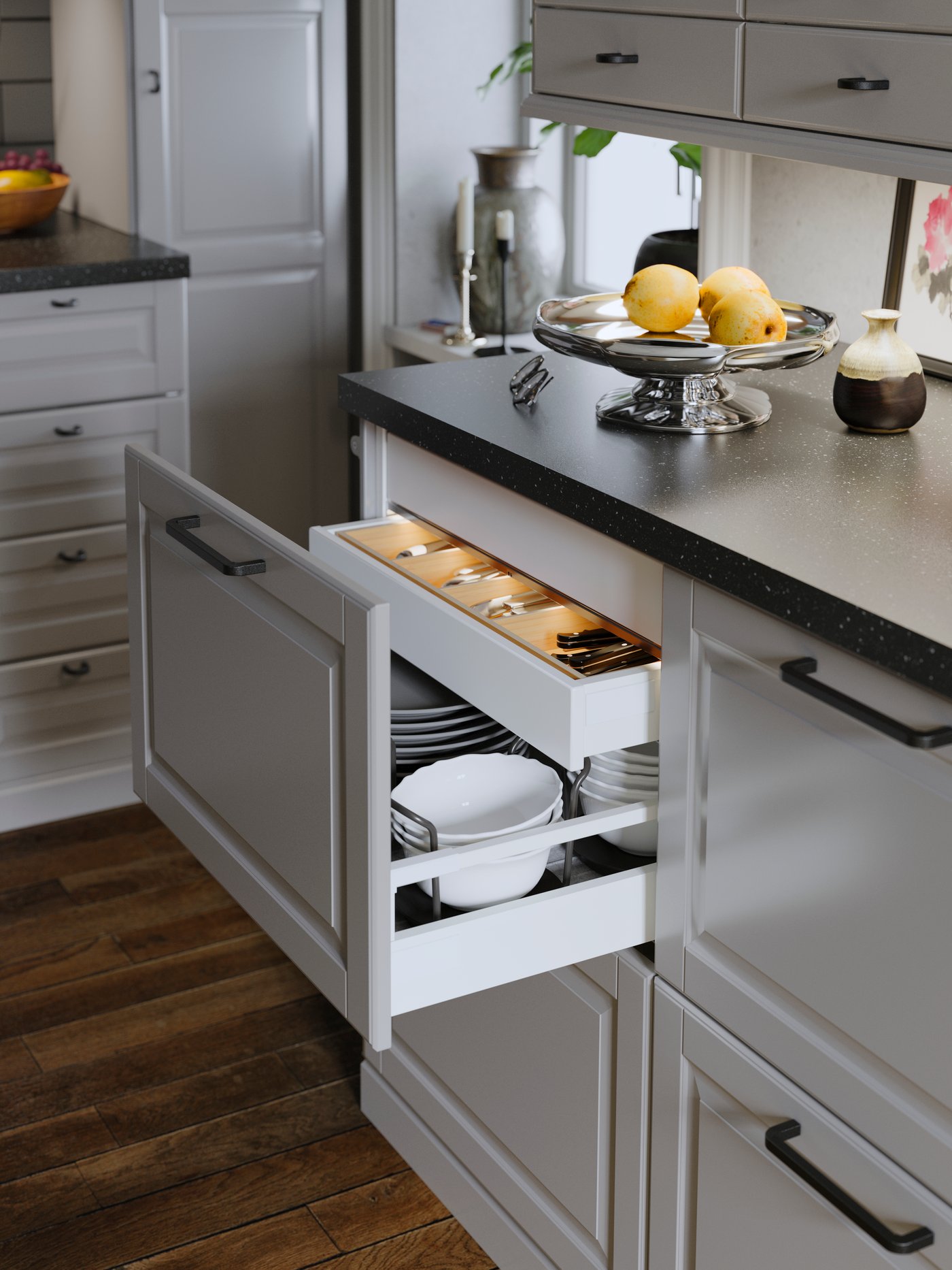 A white MAXIMERA drawer, low