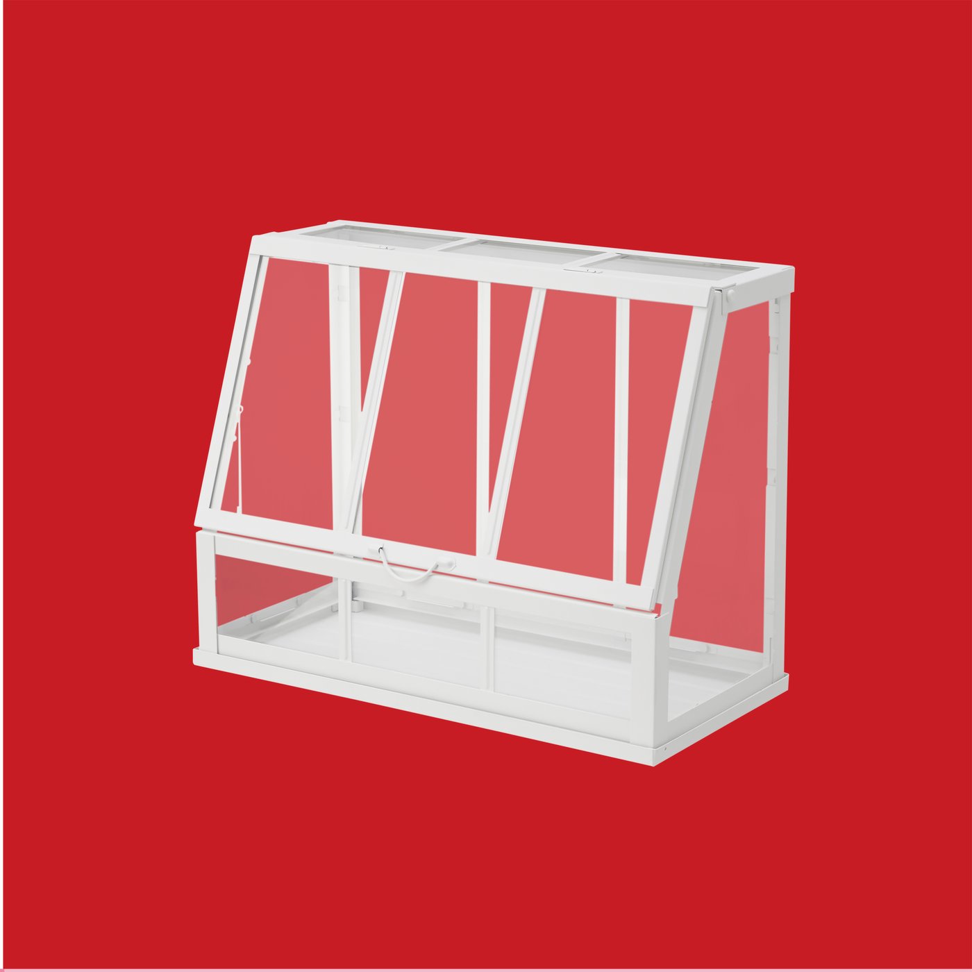 Ein weißes ÅKERBÄR Gewächshaus für den Innen- und Außenbereich.