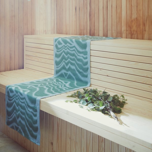 A bathsheets in a steam room