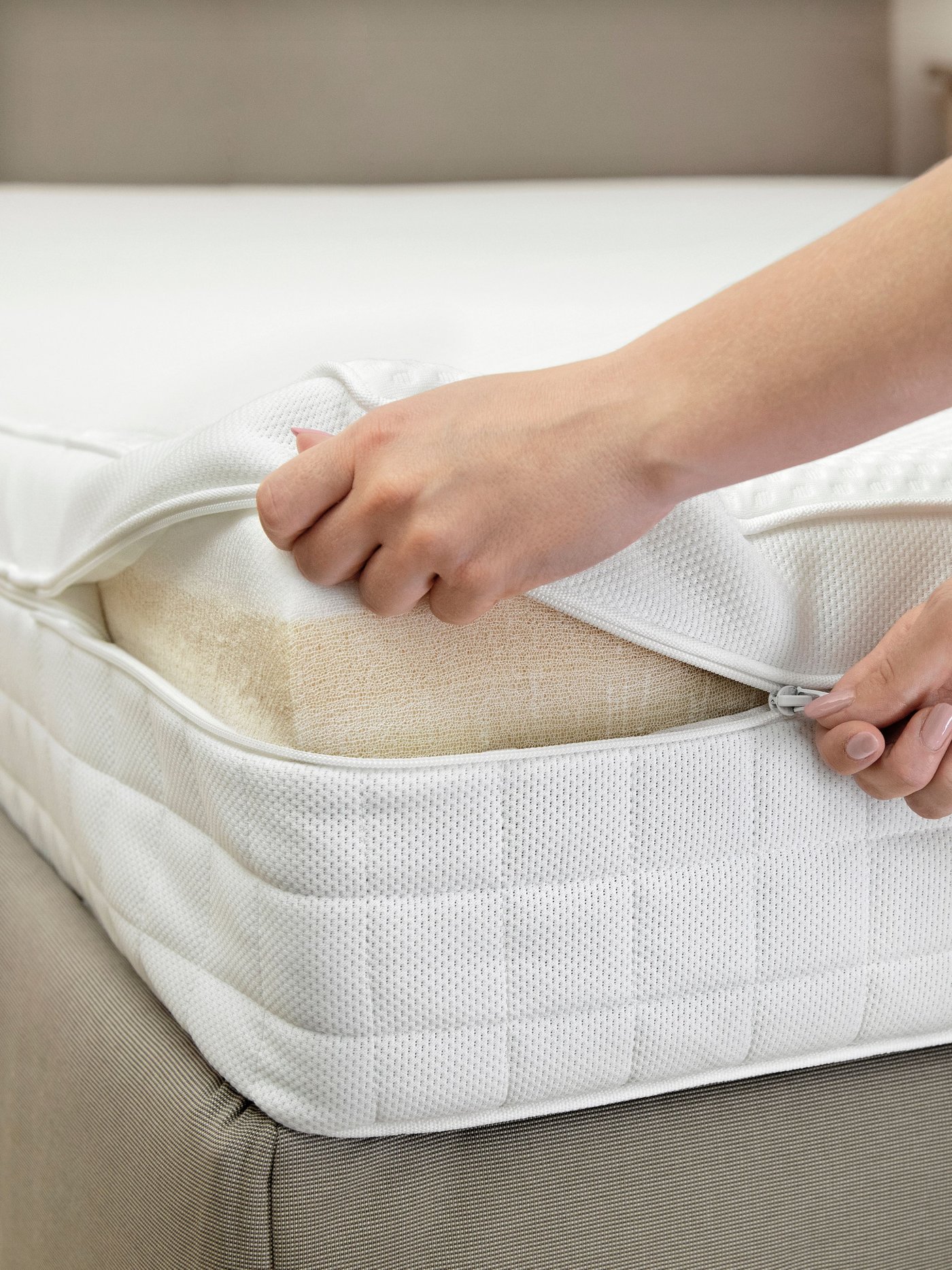 A medium firm/white ÅVABERG foam mattress