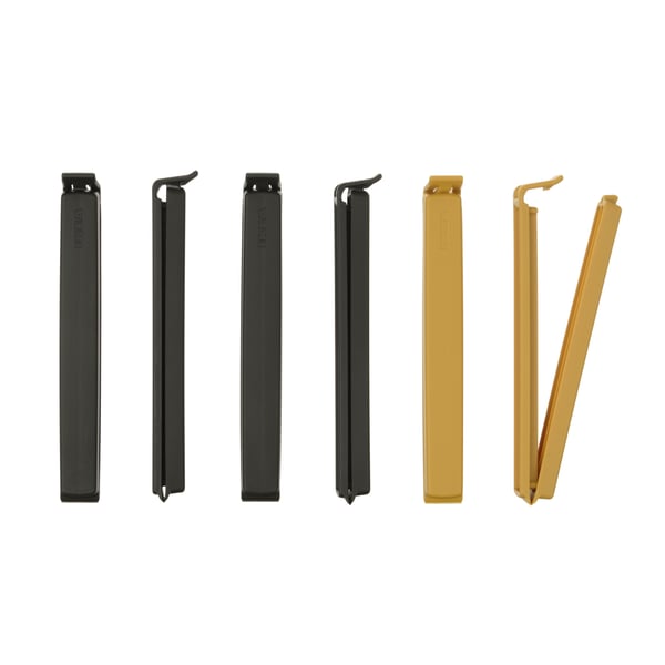 BEVARA ベヴァーラ 袋止めクリップ, チャコール/ダークイエロー