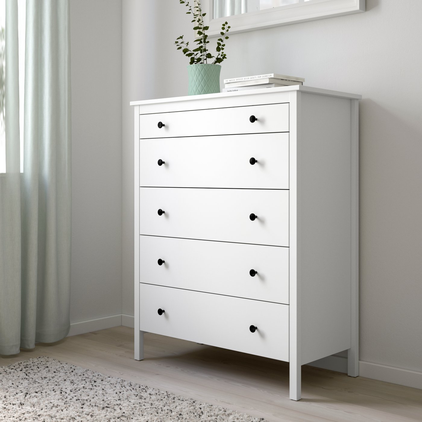 A white KOPPANG chest of 5 drawers