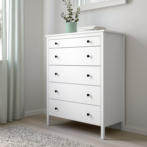 A white KOPPANG chest of 5 drawers