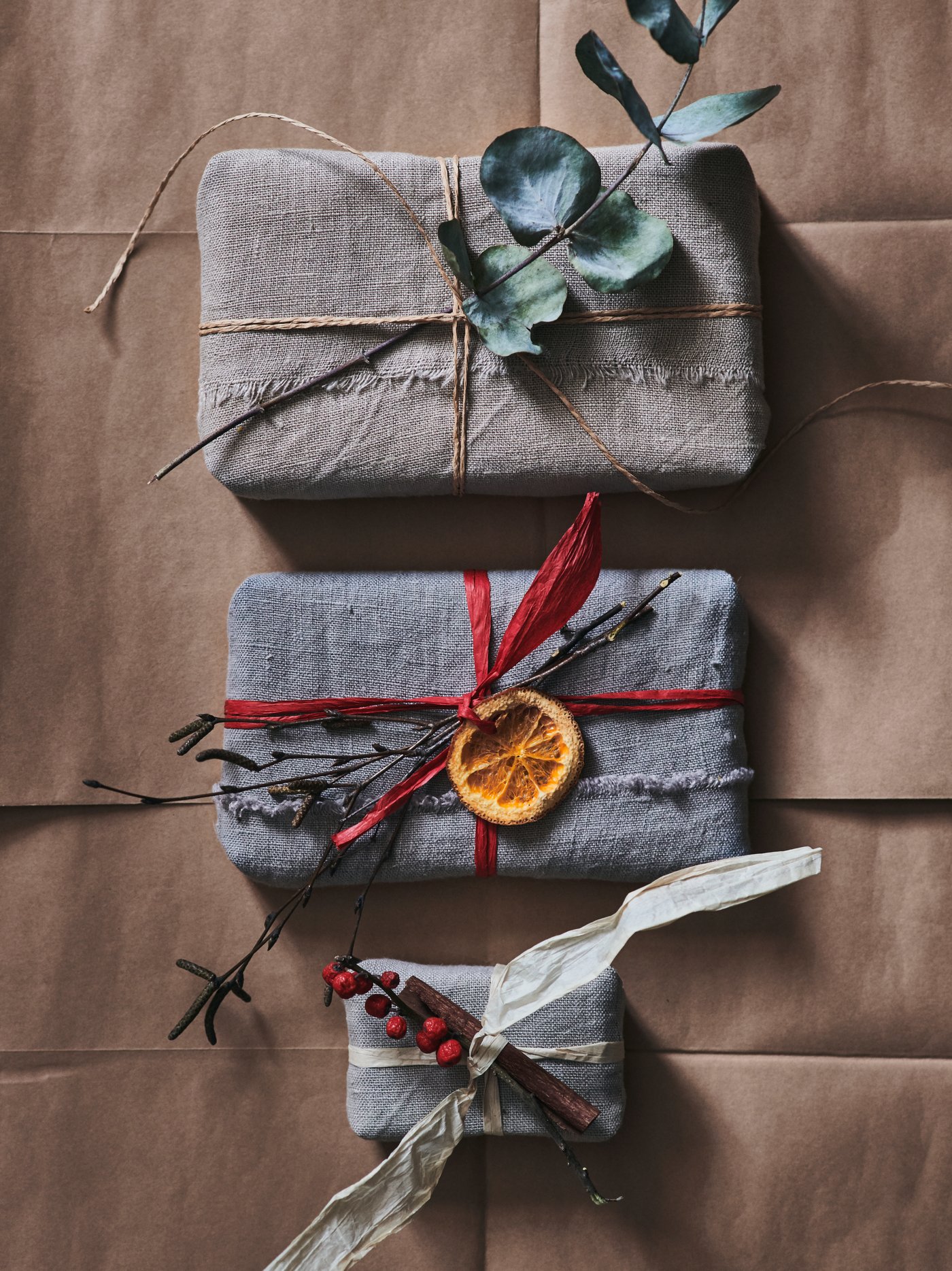 A grey AINA fabric in the living room